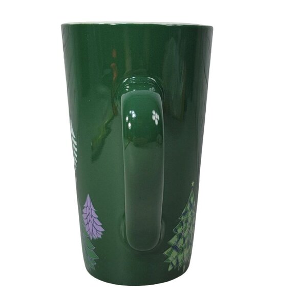Starbucks Christmas Mug Green 16fl Oz Mermaid Logo Round Trees Holiday 2020 Tall - Picture 6 of 10